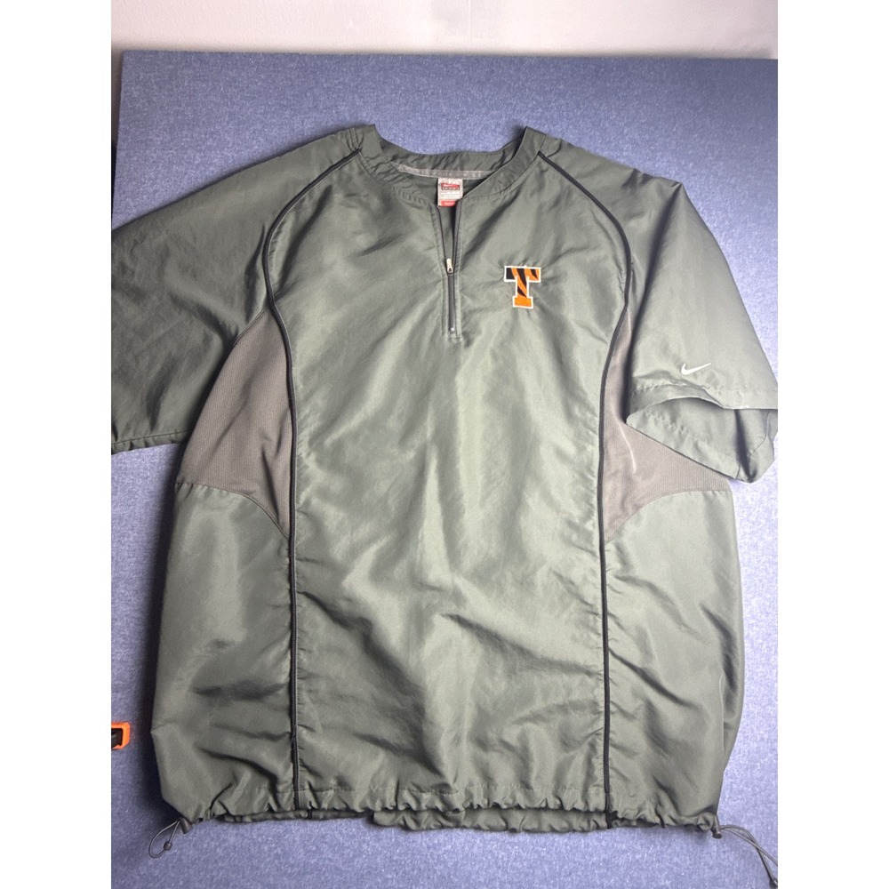 Nike Team Fit Tigers Dry Gray Short Sleeve Quarter Zip Windbreaker Pullover XXL